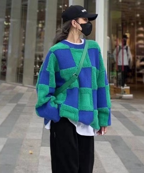 「by muni:r」 長袖ニット FREE ブルー レディース_画像4