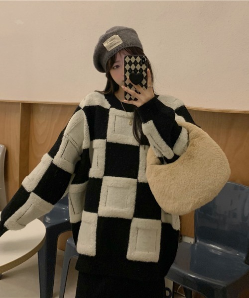 「by muni:r」 長袖ニット FREE ブルー レディース_画像6