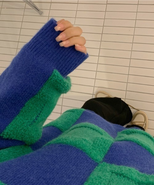 「by muni:r」 長袖ニット FREE ブルー レディース_画像8