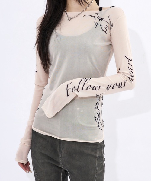 tシャツ tattoo sheer tops / タトゥーシアートップス レディース