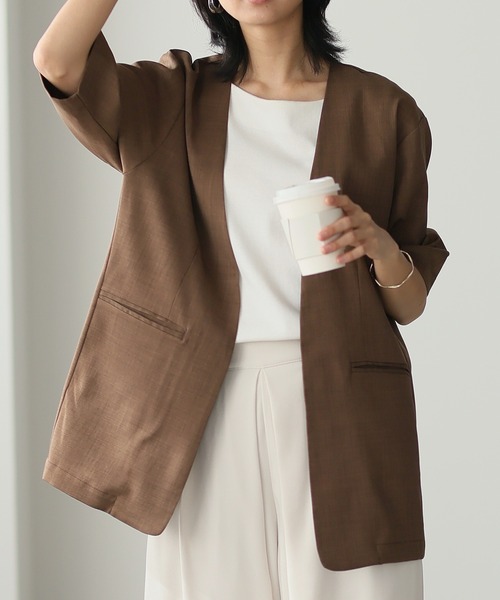 専用出品✩.*˚タグ付未使用◆後ろフリル羽織 リネンジャケット ノーカラー ノーカラージャケット｜キタムラオンラインショップ