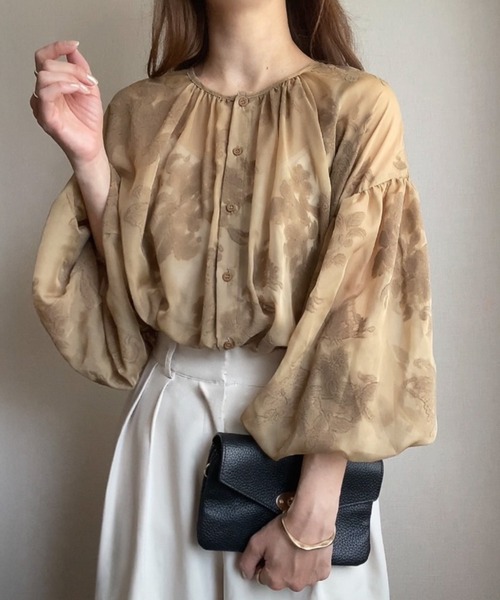 スーパービューティー♡完売！フラワーモチーフデザインシフォンブラウス flower｜フラワー【公式】のシャツ・ブラウス通販