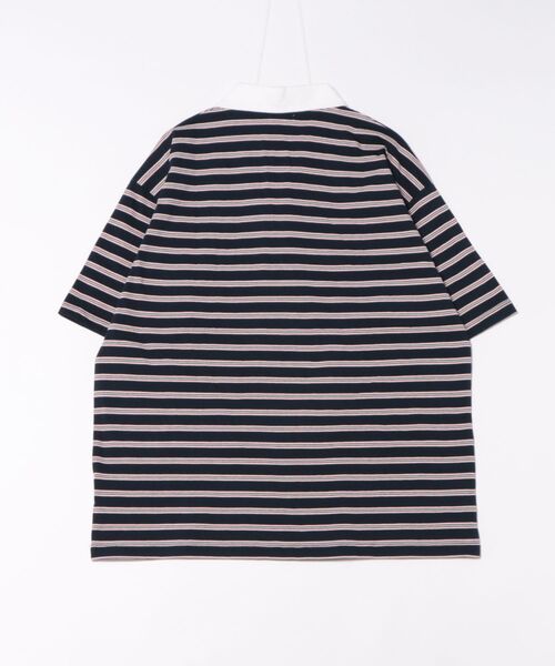ポロシャツ a.p.o.v. マルチボーダーオーバーサイズラガーシャツ