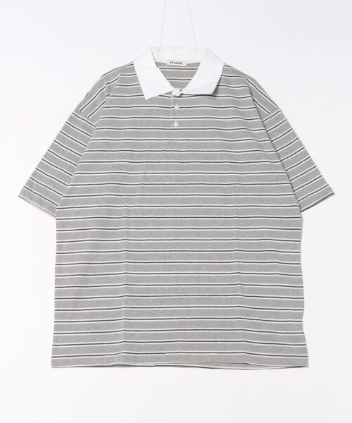 ポロシャツ a.p.o.v. マルチボーダーオーバーサイズラガーシャツ