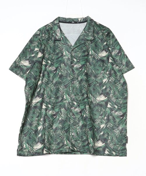 ※未使用品※ Originals 総柄 メッシュシャツ／開襟シャツ TIGORA（ティゴラ） シャツ 半袖 通気UVカットメッシュ総柄開襟