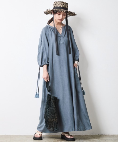 CHIC STYLE（シックスタイル） ワンピース レーヨン麻カフタンマキシ