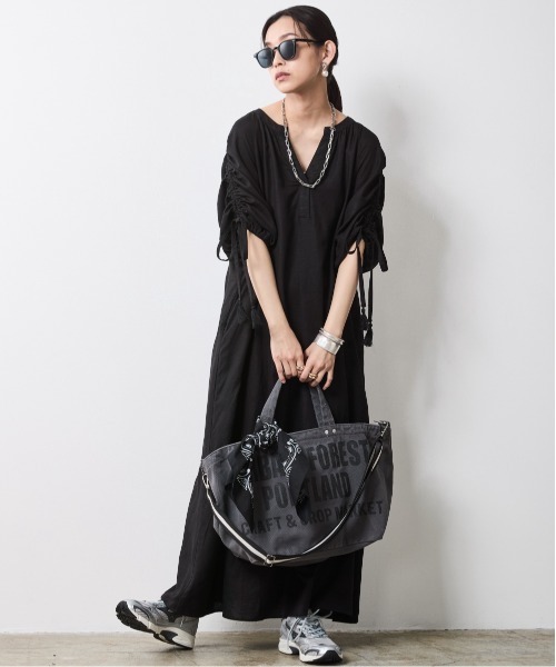 CHIC STYLE（シックスタイル） ワンピース レーヨン麻カフタンマキシ