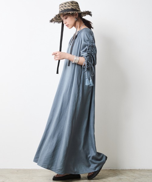 CHIC STYLE（シックスタイル） ワンピース レーヨン麻カフタンマキシ