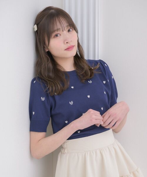 Emsexcite ニット セーター ロゴ入り総刺繍NTPO レディース