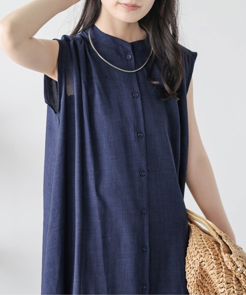 【 】ノースリーブAラインシャツドレス La-gemme シャツワンピース Aライン : ZOZOTOWN Yahoo!店 - 通販