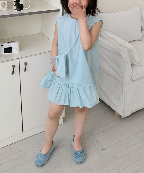 120㎝　フリルワンピース aimoha ワンピース 「aimoha-KIDS-」裾フリルワンピース キッズ