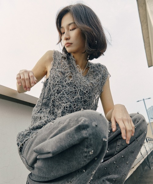 ニット セーター Lustrous Knit Vest / ニットベスト レディース
