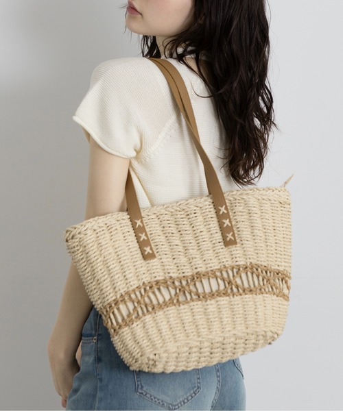 Lunea かごバッグ カゴバッグ クロスステッチサマートートバッグ
