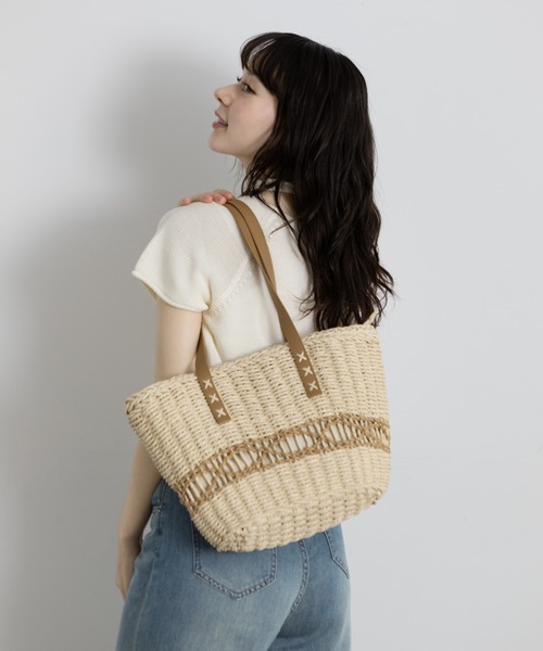 籠バック Lunea かごバッグ カゴバッグ クロスステッチサマートートバッグ