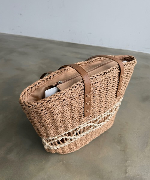 籠バック Lunea かごバッグ カゴバッグ クロスステッチサマートートバッグ