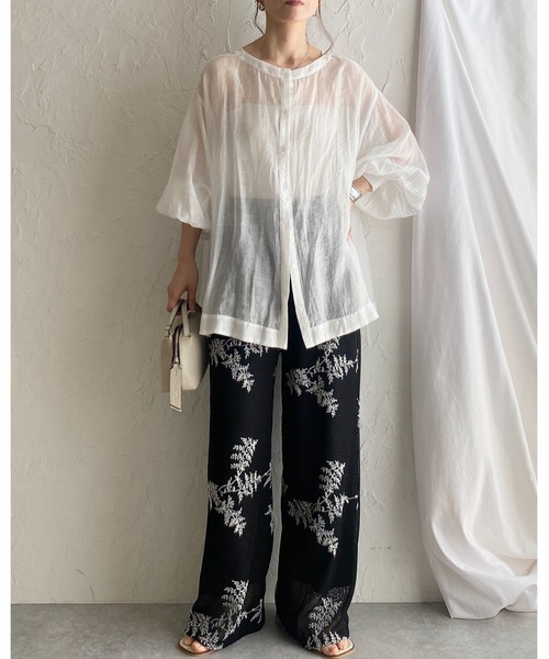 パンツ sa123456789 グラフィックワイドパンツ RAYON／COTTON CLOTH