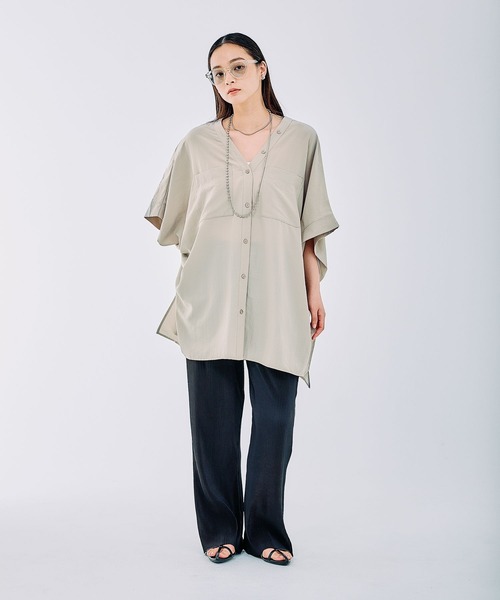 まにーむにー　トップス　サイズ2 BOWLING SHIRT W TROPICAL MNS | SHIRT/BLOUSE | MADISONBLUE