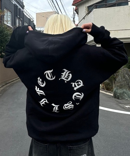 ザッツライフ 黒パーカー ジップパーカー That's life That's life 「That's life」 ジップアップパーカー LARGE