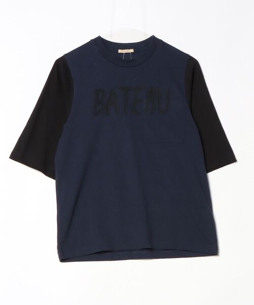 「Curensology」 24AW BATEAU 刺繍半袖Tシャツ FREE ネイビー レディース