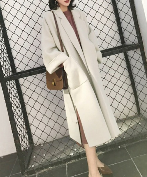 「COCOMOMO」 チェスターコート FREE オレンジ レディース_画像3