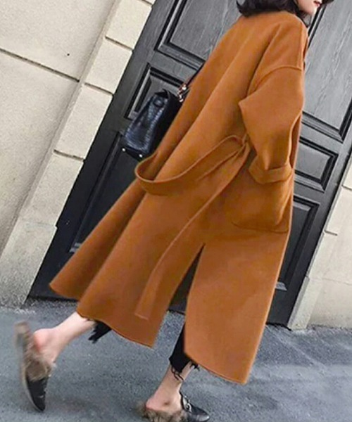 「COCOMOMO」 チェスターコート FREE オレンジ レディース_画像4