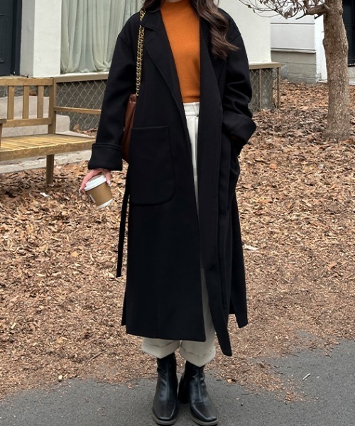 「COCOMOMO」 チェスターコート FREE オレンジ レディース_画像5