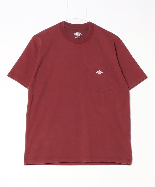 DANTON ダントン コットンリネン半袖シャツ　レッド DANTON（ダントン）の「DANTON | コットンリネン 半袖バンド