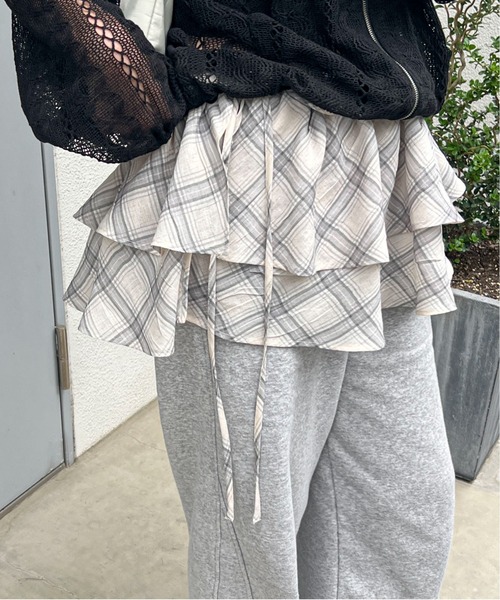 PILIT スカート チェックフリルラップベルト : ZOZOTOWN Yahoo!店