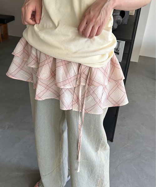 PILIT スカート チェックフリルラップベルト : ZOZOTOWN Yahoo!店