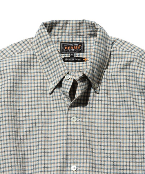 BEAMS+（ビームスプラス） シャツ ドビー チェック オープンカラー