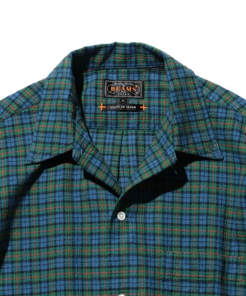 BEAMS+（ビームスプラス） シャツ ドビー チェック オープンカラー