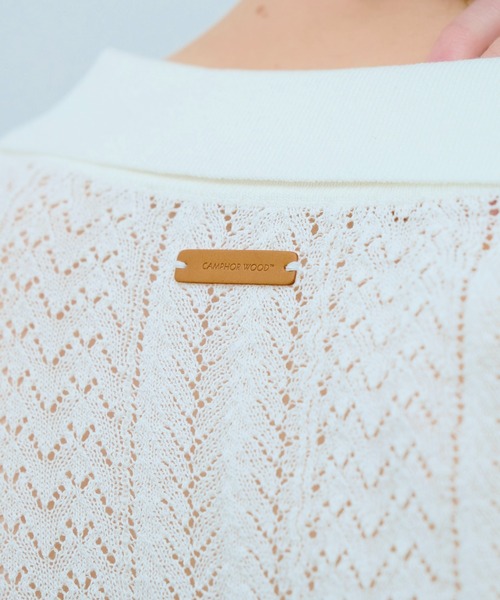 CAMPHOR WOOD シャツ 半袖 rayon openwork skipper knit shirt CAMPHOR WOOD シャツ 半袖 rayon openwork skipper knit shirt