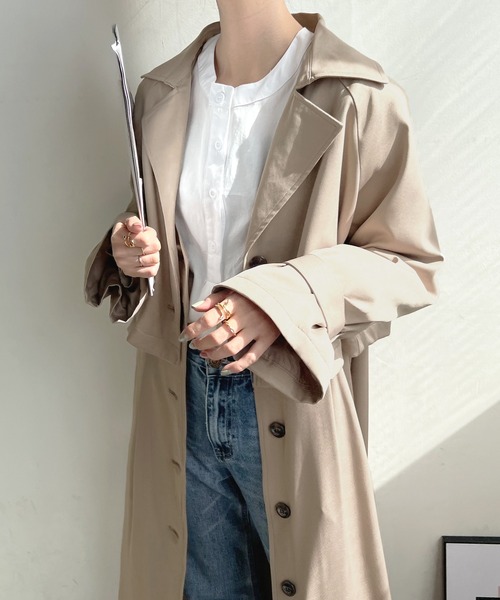 「Futier land」 トレンチコート MEDIUM アイボリー レディース_画像5