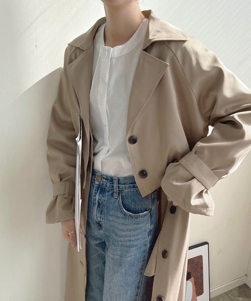 「Futier land」 トレンチコート MEDIUM アイボリー レディース_画像6