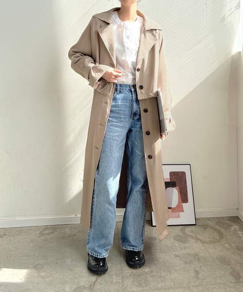 「Futier land」 トレンチコート MEDIUM アイボリー レディース_画像7