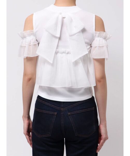tシャツ 2WAYスリーブコンパクトフリルトップス レディース dazzlin tシャツ 2WAYスリーブコンパクトフリルトップス
