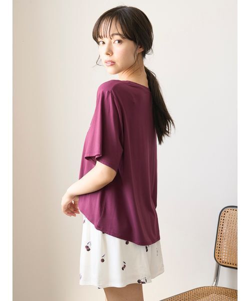 【新品】ジェラートピケ接触冷感ルージュチェリーレーヨンロゴTシャツショートパンツ gelato pique（ジェラートピケ） パジャマ ルームウェア 「接触冷感