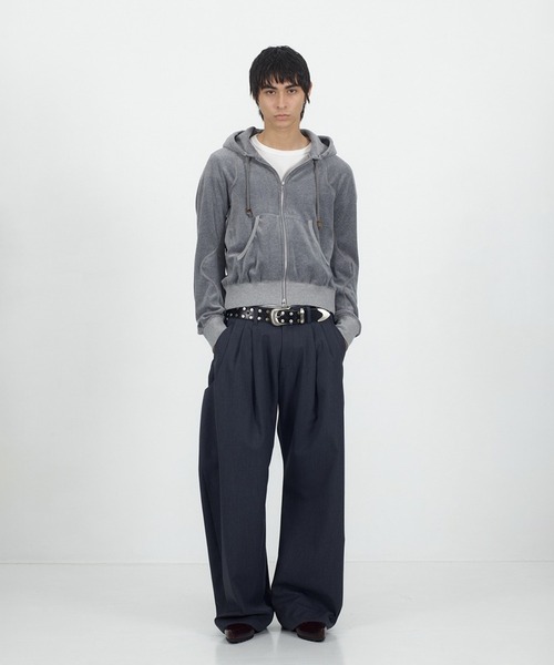 NVRFRGT（ネヴァーフォーゲット） パーカー VELOUR ZIP UP HOODIE