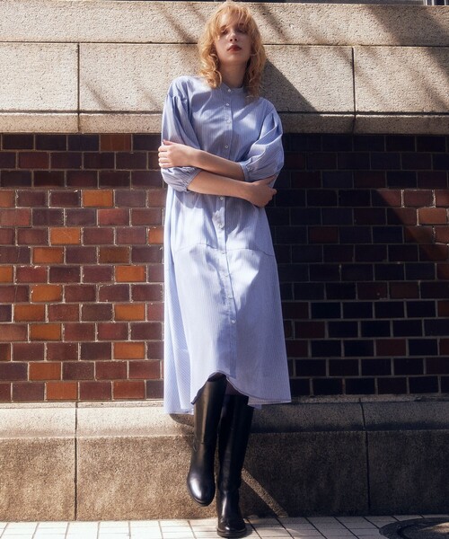 組曲（KUMIKYOKU） シャツワンピース コンパクトシャーティング