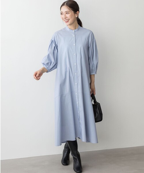 組曲 シャツワンピース コンパクトシャーティング ワンピース