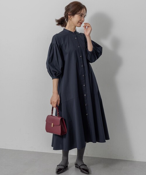 組曲（KUMIKYOKU） シャツワンピース コンパクトシャーティング