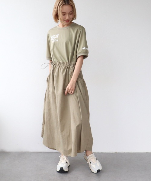 3枚セット Tシャツ、ワンピース Three Four Time（スリーフォータイム） ワンピース 布帛切替ハーフ
