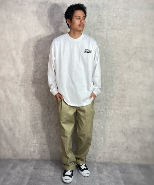 「RVCA」 長袖Tシャツ M カーキ メンズ