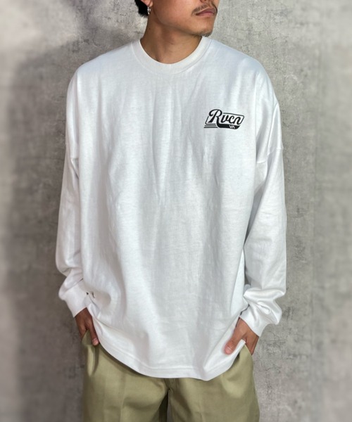 「RVCA」 長袖Tシャツ M カーキ メンズ
