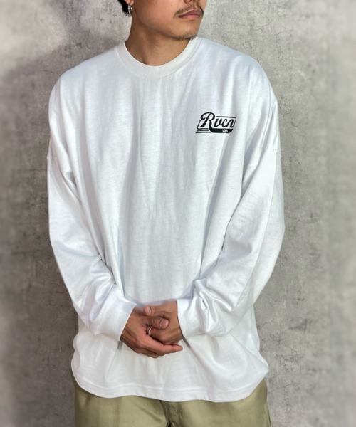 「RVCA」 長袖Tシャツ M カーキ メンズ