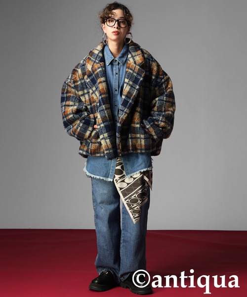 ジャケット・アウター Check W Coat Hedge Men's Sherpa Lined Plaid 25V9 Woven Jacket Red Plaid- Size