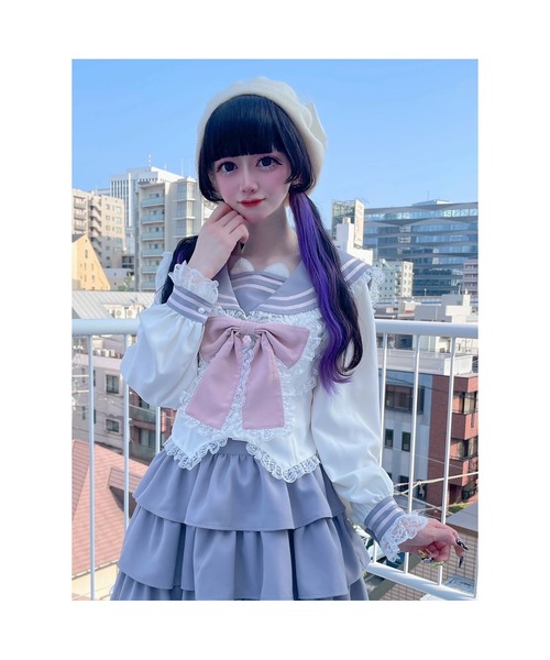 Ank Rouge❤︎トップス、スカパン ハートドット千鳥ティアードスカパン - Ank Rouge(アン
