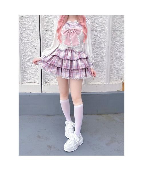 Ank Rouge❤︎トップス、スカパン ハートドット千鳥ティアードスカパン - Ank Rouge(アン