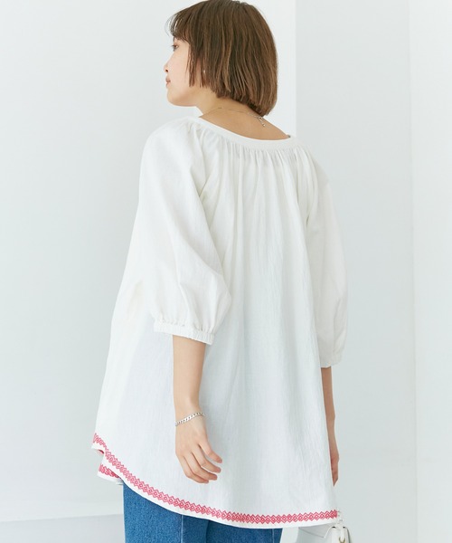 「LAVEANGE」 7分袖チュニック M ブラック レディース