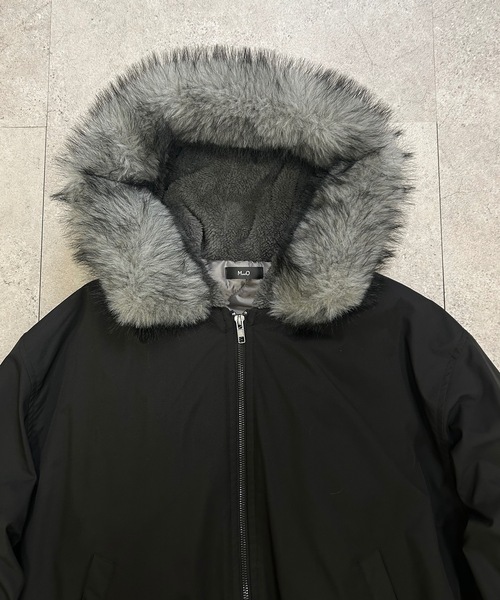 MandO（エムオー） ブルゾン アウター 裏ボアフーディミックスファー